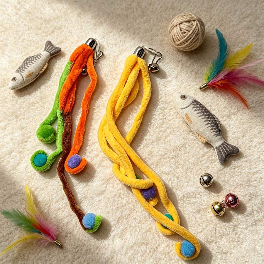 Pet Toy, Cat Toy, Self-Entertainment Boredom Relief Interactive Training Cat Teaser Wand With Replaceable Heads, Twisted Spiral Design, Cats Love It More