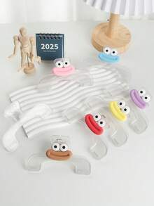1pc Cartoon Funny Big Eyes Big Mouth Transparent Book Clip, Colorful Fun 3D Expression Page Divider Clip, Shaped Page Clip, Creative DIY Bookmark/Notebook Marker, High-Quality Stationery Clip Suitable For Reading, Journaling, Creative Book Clip, Practical Note Clip, Manual Fixing Clip, Snack Sealing Clip. (Note: Some Accessories Need To Be Glued Separately) - Multicolor - View 1