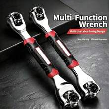 52-In-1 Universal Socket Wrench, Multi-Function Box End Wrench, 360° Rotating Head, Adjustable Multi-Purpose Manual Repair Tool, Suitable For Automotive, Bicycle, Household And Mechanical Maintenance - A - View 12