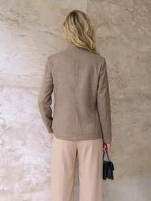 Women's Casual Commute Long Sleeve Single-Breasted Blazer - Khaki - View 3