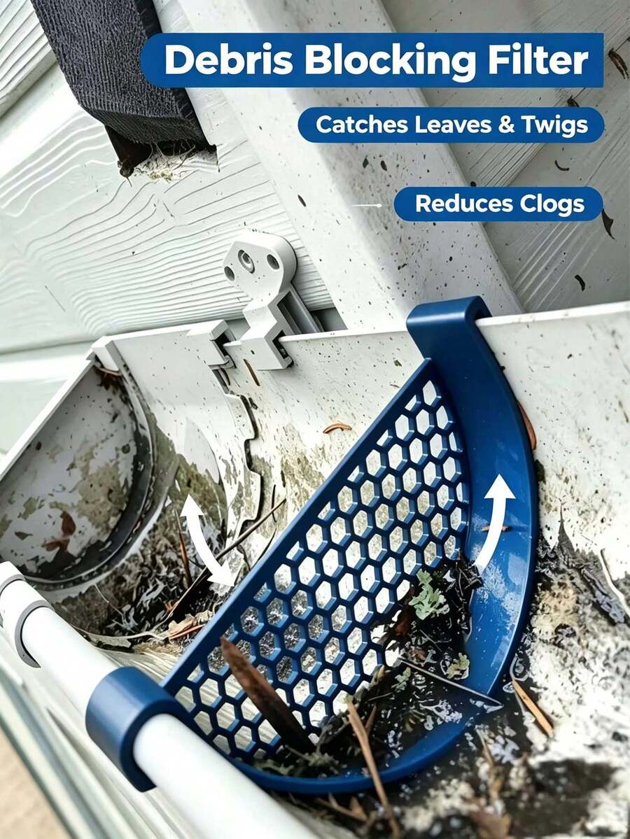 Sink Guard Filter, Honeycomb Gutter Downspout Strainer, Reusable Roof Rainwater Drainage System Leaf Interceptor, Honeycomb Gutter Filter, Reusable Rain Gutter Leaf Filter, Outdoor House Eaves Anti-Clogging Drainage Guard - Multicolor - View 1