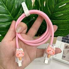 4pcs Cat Paw Pattern Data Cable Protector, Compatible With Apple Phone Accessories Data Cable Protector - Durable, Anti-Crack, Elegant Design, Suitable For Young Girls - Multicolor - View 3