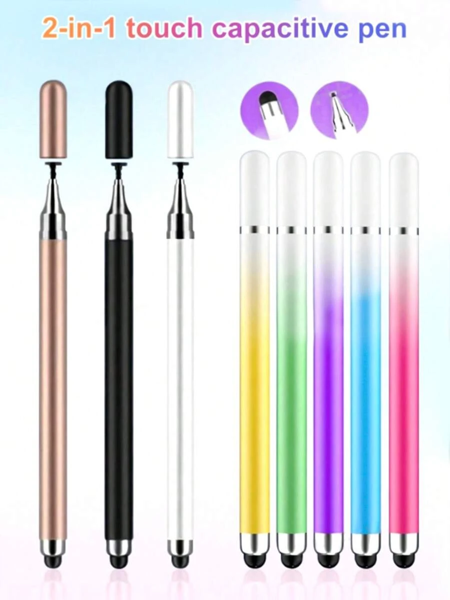 2-In-1 High Precision Silicone Disc Tip Stylus Pen For Smartphones, Tablets, Drawing, Writing - Compatible With Apple , Tablets, Capacitive Screens