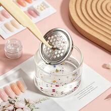 Nail Art Glitter Brush Cleaning Cup With Filter Stainless Steel Mesh Layered Cup Crystal Brush Cleaning Tool - Multicolor - View 4