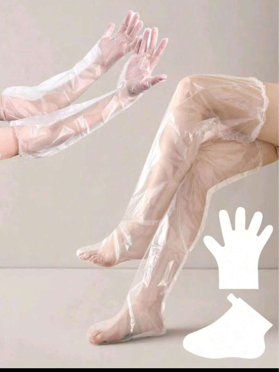 200pcs/Pack Disposable Plastic Transparent Foot Care Socks, Foot Masks, Foot Soaking, Shoe Fitting Covers - Multicolor - View 1