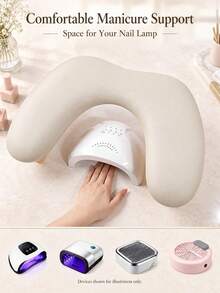 1pc Foldable Manicure Arm Support Pillow, Soft Thickened Manicure Hand Rest With Wooden Support, Curved Portable Manicure Pad, Suitable For Nail Salon, Gel Nails, Nail Extensions And Home Manicure Tools - Multicolor - View 9