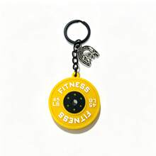 Fitness Weight Plate Keychain 45LB Gym Bag Charm With Horse Pendant Gift Letter Casual Silicone Keychain All Year - A - View 9