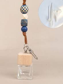 8ML Car Mounted Perfume Empty Glass Bottle, Manual Perfume Bottle With Beaded Chain Wooden Cover, Rearview Mirror Pendant, Lady's Bag Accessories, Portable Replaceable Perfume Container, Suitable For Holiday Gifts, Daily Use - Multicolor - View 14