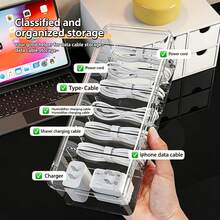 1-Pack Transparent Drawer Storage Box, Multi-Grid Desktop Organizer - Clear - View 6