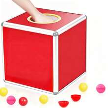 1/50pcs Red Acrylic Raffle Box, Multi-Purpose Donation Box/Ballot Box/Suggestion Box With Top Slot, Reusable, Suitable For Weddings, Parties, Store Promotions, Offices, Schools, Charity Events - A - View 1