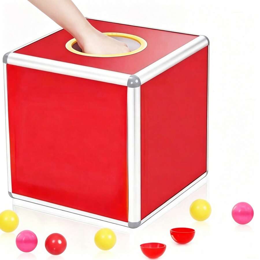 1/50pcs Red Acrylic Raffle Box, Multi-Purpose Donation Box/Ballot Box/Suggestion Box With Top Slot, Reusable, Suitable For Weddings, Parties, Store Promotions, Offices, Schools, Charity Events - A - View 1