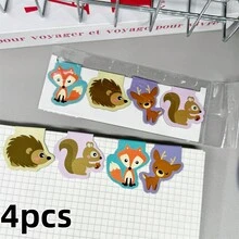 4pcs Animal Magnetic Bookmarks, Fox Squirrel Owl Woodpecker Paper Magnetic Stationery, Suitable For Book Lovers, Students, Reading, Classroom Reward - Bookmark - View 12