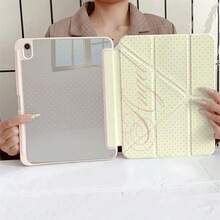 奶油波點天使手寫信平板保護殼，附筆槽，相容 iPad Pro/Air/9.7/Air 2/(7th Gen)/(8th Gen)/Air 4/5/Pro 11/10th Generation/Air 13/Air 11/11(A16 2025)，相容 Galaxy S9/S7/S10+，相容 Galaxy Tab S6 Lite 10.4 吋，相容 Matepad - 彩色 - 查看 9