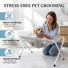 1pc Foldable Pet Bathing Hammock, 8-Hole Breathable Anti-Escape Restraint Bed, Multi-Function Pet Bathing Rack, Suitable For Cat And Dog Nail Trimming, Grooming And Bathing - Blue (60*40*31cm) - View 9