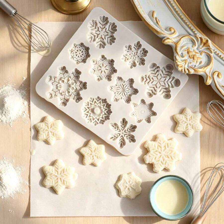 3D Christmas Snowflake Silicone Mold, Fondant Mould For Cake Decoration, Cupcake Topper & Sugarcraft – Easy Release