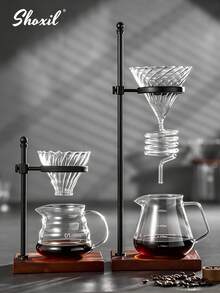 shoxil 1 buah Saringan Kopi Spiral, Kapasitas 1-4 Cangkir, Penyaringan Kopi Inovatif, Cangkir Saringan Kopi Kreatif, Teko Kopi, Dudukan Cangkir Saringan dengan Alas Kayu Solid yang Dapat Diperpanjang, Cocok untuk Pojok Kopi, Kafe, Ramadan - Menyaring - View 6