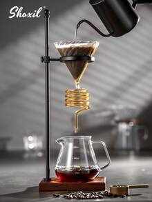 shoxil 1 buah Saringan Kopi Spiral, Kapasitas 1-4 Cangkir, Penyaringan Kopi Inovatif, Cangkir Saringan Kopi Kreatif, Teko Kopi, Dudukan Cangkir Saringan dengan Alas Kayu Solid yang Dapat Diperpanjang, Cocok untuk Pojok Kopi, Kafe, Ramadan - Menyaring - View 11