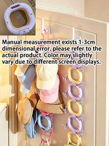 1pc Hat & Handbag & Hair Accessory Hanging Hook,Multi‑Clip Hanger For Baseball Caps,Space‑Saving Behind‑Door & Wardrobe Display Holder,Household Hanging Rack To Store Hats, Bags, Hair Decor For Bedroom Use,Wall Decor For Bedroom,Bathroom Accessories - Multicolor - View 12