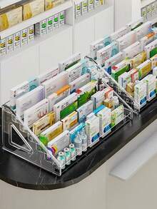 1pc Desktop Medicine Storage Rack, Wall-Mounted Small Compartment Box For Common Household Ointments, First Aid Medicine Sorting Box, Home Medicine Storage Rack, Space-Saving, Desktop Display Style, Transparent Multi-Layer Vertical PET Material Medicine Shelf, Home Emergency Medicine Storage Rack - View 3