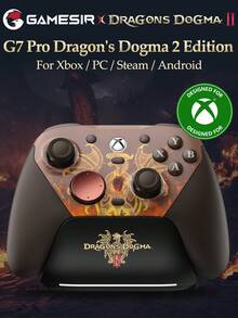 GameSir G7 Pro Aimlabs Dragon's Dogma 2 特別版遊戲手柄，Compatible with Xbox、PC、Steam 及 Android 遊戲控制器，配備 Mag-Res TMR 搖桿、霍爾效應類比扳機、6 軸陀螺儀、1000Hz 採樣率，以及有線／2.4GHz／藍牙三模式連接功能 - Dragon's Dogma 2 Edition - 查看 2