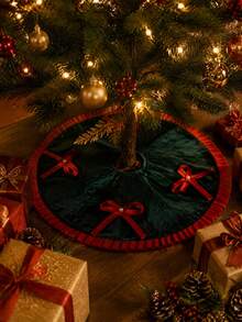 Christmas Tree Skirt - Festive Holiday Decoration For Small Christmas Trees, Christmas Tree Skirt, Velvet Holiday Tree Skirt, Red And Green Felt With Classic Design Reliable And Durable - Christmas - View 5