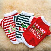 Factory Direct Christmas Holiday Essential! Dog Striped Fleece Cotton Sweatshirt, Cute Pet Fashion Hot Item, Gift Suitable For Small Dogs - Multicolor - View 1