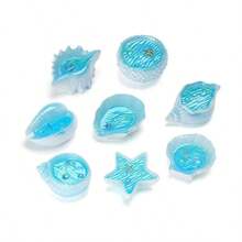 8Pcs Mini Ocean Shell & Starfish Resin Ornaments, Blue Sea Conch Figurine, Micro Landscape Decor For Fairy Garden, Terrarium, Bonsai, Aquarium DIY Craft - Miniature Landscape - View 9