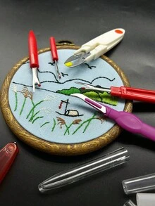 5pcs Red Seam Ripper Set, Includes Large, Medium, Small With Transparent Protective Cover, Red Scissors And Sickle Style, Sewing Seam Ripping Auxiliary Tool, Suitable For Embroidery, Patchwork, Fabric Craft, Clothing Alteration And Repair, Handmade Sewing DIY Accessories - Seam Ripper Set - View 8