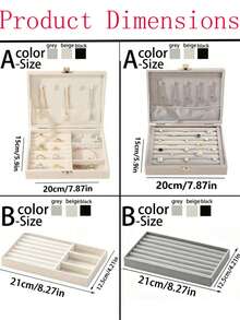 1pc Jewelry Storage Box, Portable Zipper Travel Jewelry Organizer, Travel Jewelry Box, Suitable For Women's Earrings, Rings, Necklaces, Bracelets, Lipsticks And More Storage. - Multicolor - View 3