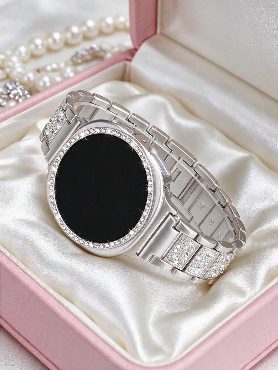 女款水鑽錶帶 + 錶殼套組,相容 Galaxy Watch 9/8 40mm 與 44mm,優雅時尚亮面金屬水鑽錶帶,防摔防刮水鑽錶殼,適合休閒、派對、商務女性智慧手錶錶帶與錶殼 - 閃鑽錶帶+錶殼-星光色 - 查看 1