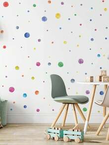 4pcs PVC Wall Stickers, Modern Polka Dot Pattern Wall Decals, Stickers, Home Decor, Spring Decoration Project Refresh Your Home, Holiday Decoration Stickers Gift Birthday Graduation - Multicolor - View 5