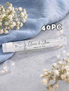 20/40/70pcs Personalized Customized Wedding Bubble Wand Stickers, Custom Floral Labels, Wedding Guest Favors, Bridal Shower Party Supplies - Multicolor - View 33