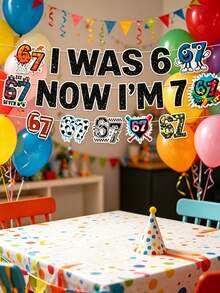 Brain Rot 6 & 7 Theme Birthday Party Decoration Banner Backdrop Set, Hanging Spiral Decor, Perfect Birthday Theme Decoration Supplies (Suitable For Ages 14+) - DS - View 5