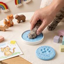 PETSIN 4pcs Blue Soft Clay DIY Pet Owner Keepsake Cat Dog Paw Print - 4PCS - View 14