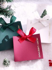 20pcs Set Merry Christmas Mini Gift Bags With Ribbons, White Green Red Three Colors, Gold Foil Lettering, Easy To Assemble, Perfect For Party Favors, Jewelry And Small Gifts, Holiday Gift Packaging - View 4
