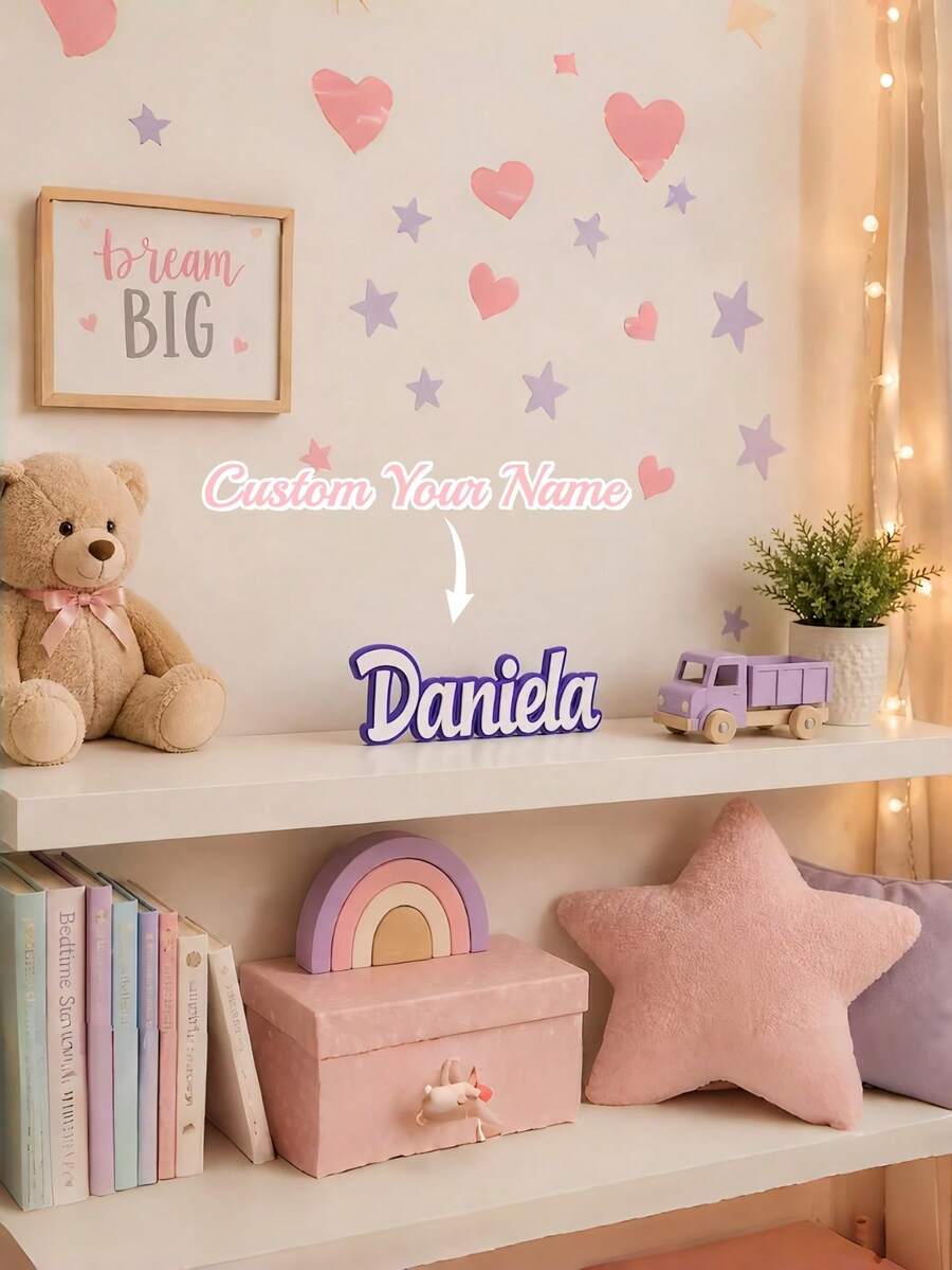 1pc Customized 3D Printed Name Sign - Personalize Your Name, Fashionable Unique Design, Perfect For Home Decor, Birthday, Holiday, Graduation, Housewarming, Special Occasions - Multicolor - View 1