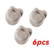 QKC 6pcs Self-Adhesive Front Foot Pads, Non-Slip Anti-Friction Leather Artificial Pads, Suitable For High Heels, Comfortable Enhanced Sandals Lining, Sweat-Absorbent And Pain-Preventing Forefoot Pads - Apricot - View 7