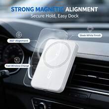 15W Fast Wireless Charging Car Phone Holder With Magnetic Mount, Car Navigation Charger, Supports Wireless Charging And Magnetic Function, Includes Magnetic Ring And Data Cable Holder, Perfect Digital Gift For Friends - Car Wireless Charger - View 6