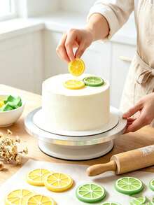 Lemon Slice Silicone Mold Fruit Shape, Fondant Chocolate Candy Cake Decoration Tool, Resin Clay DIY Baking Tray, Non-Stick Easy To Clean Reusable Kitchen Baking Supplies - Beige - View 7