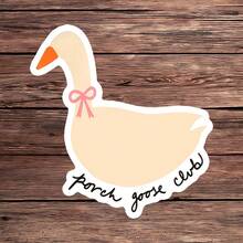 1PC Cute Cartoon Goose Decal Sticker, Funny Animal Slogan Vinyl Sticker For Kindle Laptop, Waterproof Laptop Sticker For Water Bottle Journal Travel Case, Cute Gift For Daughter Sister BFF Girls Teens - Multicolor - View 3