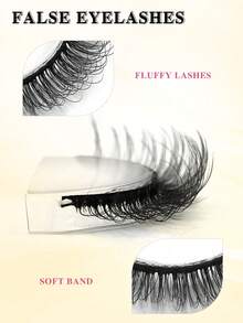 ENCHUW 6 Pairs Lashes Natural Look Eyelashes Extension Fluffy Eyelashes Lashes Extension Tool For Daily Wear - Black - View 2