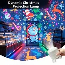 1Pc Plastic Christmas Projector Light, LED Holiday Pattern Projection Lamp, Colorful Santa Snowman Snowflake Image, Indoor Decor For Christmas Eve, Xmas Party, Disco Event, Home Bedroom, Holiday Festive Atmosphere Decoration - Multicolor - View 4