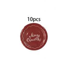 10/20/50/80 Pcs,Burgundy Merry Christmas Disposable Tableware Set,Xmas Gingerbread Man Snowflake Snowman 7 Inch & 9 Inch Paper Plates Napkins And 9oz Cups,Festive Holiday Table Decor For Xmas Family Reunion,New Year Celebration - Multi-color 4 - View 12