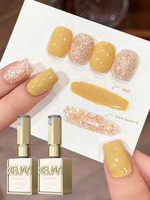 XEIJAYI 雙色 15ML 黃色與甜美糖果亮片美甲凝膠套組，半永久浸泡式 UV LED 美甲沙龍 DIY 凝膠，春/夏 - 彩色 - 查看 4
