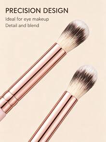3-Piece Makeup Brush Set: Includes Dual-Ended Eyeshadow/Detail Brush And Angled Face Brush; Soft Synthetic Bristles, Suitable For Blending, Concealing, Contouring And Blushing; Pink And Rose Gold Color Scheme Makeup Tools. - Multicolor - View 7