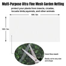 1pc Garden Netting Fine Mesh, Plant Row Cover Net, Bird & Insect Barrier, Breathable Plant Protector For Vegetable Patches & Garden Crops - 3x5M - View 2