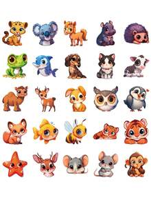 50Pcs Mixed Forest Farm Animal Vinyl Stickers,Waterproof Vinyl Decals,Versatile Decor For Water Bottle,Laptop,Phone Case,Skateboard,Luggage,Journal Scrapbook DIY Project - Multicolor - View 7