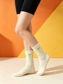 1/5/10 Pairs Random Women's Polka Dot Socks, Bow Pattern Cute Sweet Daily Casual Socks, Waist-Cinching Striped Comfortable Mid-Calf - Multicolor - View 4