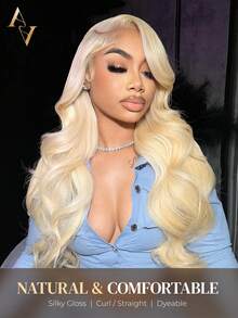 ARABELLA 1PC & 3Pcs Body Wave Bundles #613 Blonde Skin-Like Real Transparent Lace 16-26 Inch 100% Human Hair Extensions Lembut & Tidak Kusut Rambut Manusia Perawan yang Belum Diproses untuk Wanita Penggunaan Sehari-hari - S613 - View 2