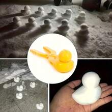 4pcs Random Outdoor Snowball Clips, Duck Snowman Heart Football Shapes, High Aesthetic Value, Multi-Shape Snowball Maker, Compact And Portable, Snowball Catching And Throwing Tool, Suitable For Parks, Snowfields And Beaches, Portable Sand And Snow Game Accessories - A - View 4